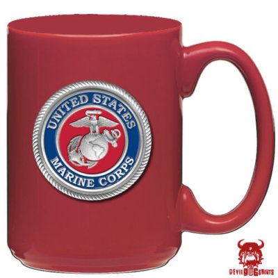 usmc coffee mug red