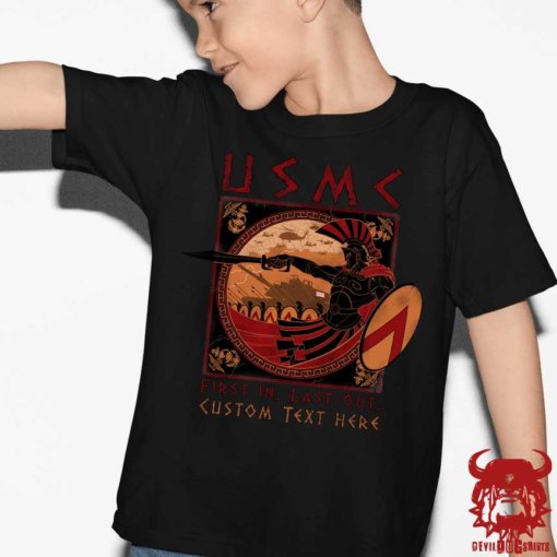 First-In-Last-Out-Battle-Tank-Marine-Corps-Shirt-for-Youth