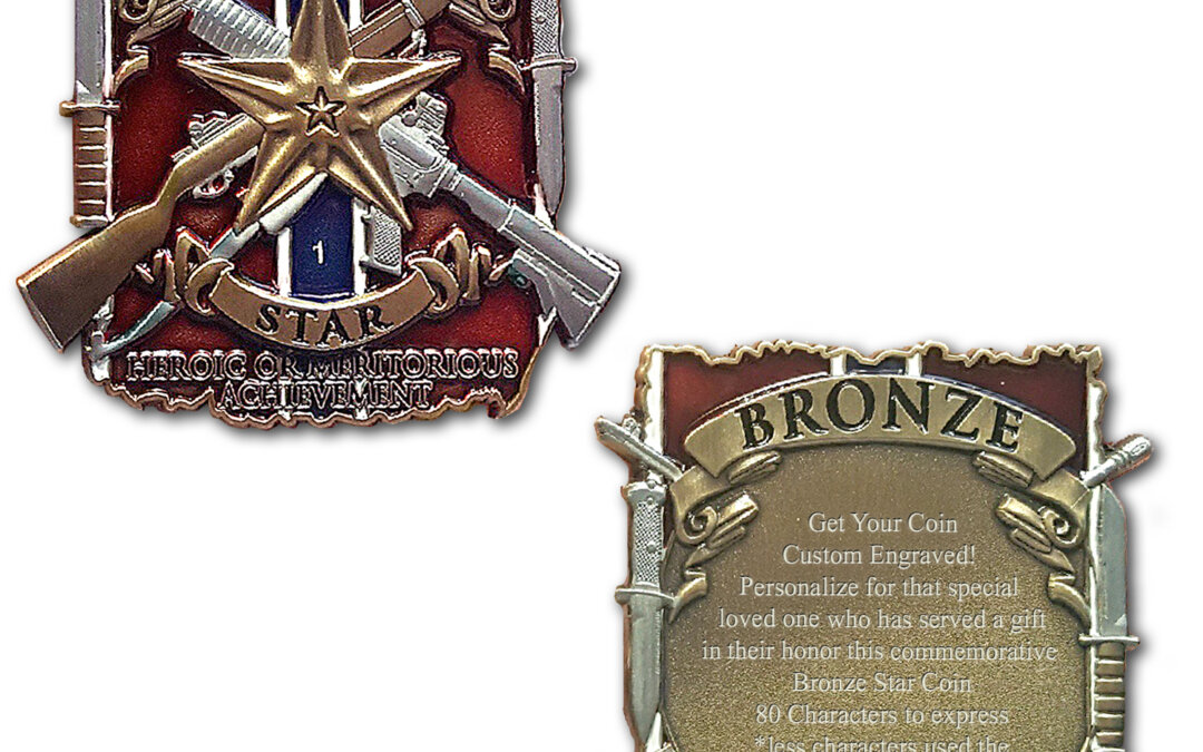 Bronze Star Military Medal Veteran Custom Engraved Collectible Challenge Coin
