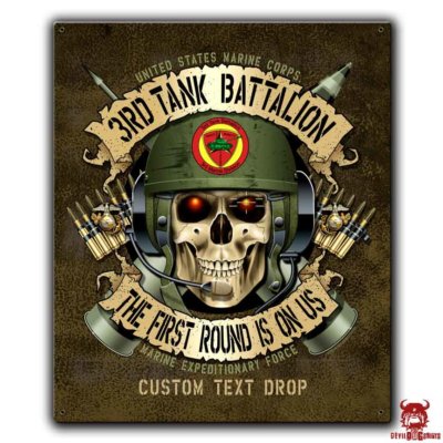 3rd Tank Battalion Marine Corps Vintage Sign