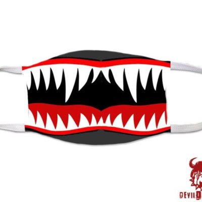 Shark Teeth Nose Art Marine Corps Covid Mask