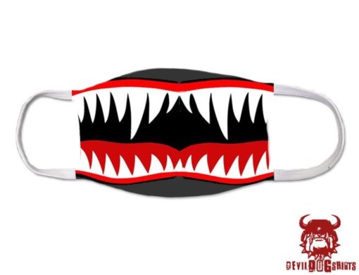 Shark Teeth Nose Art Marine Corps Covid Mask