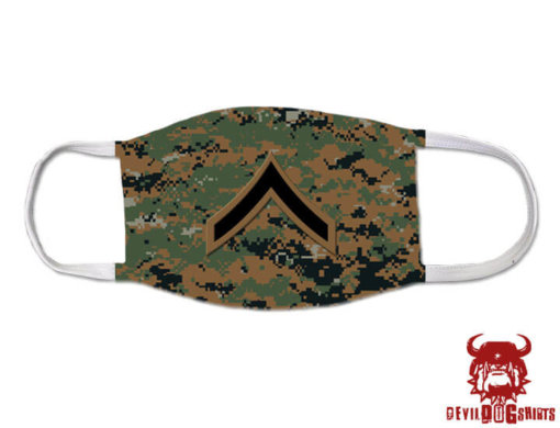 PFC Private First Class Marine Corps Rank Covid Mask