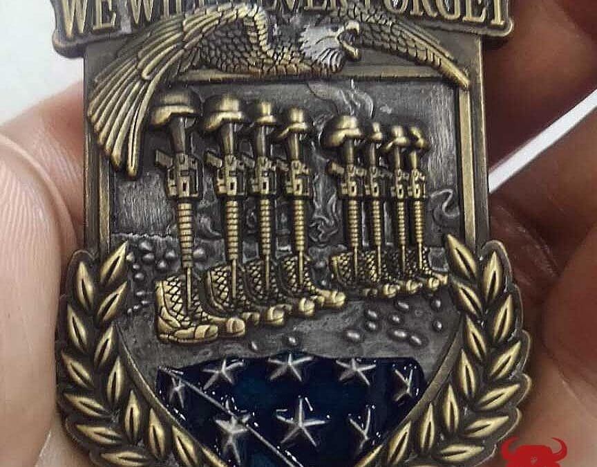We Will Never Forget Marine Corps Custom Engraved Challenge Coin