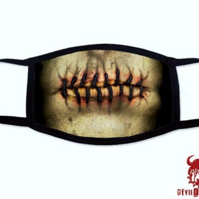 Stitched Mouth Male Halloween Covid Mask