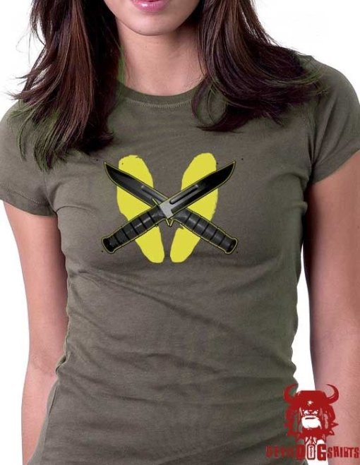 Yellow Footprints Marine Corps Shirt For Ladies