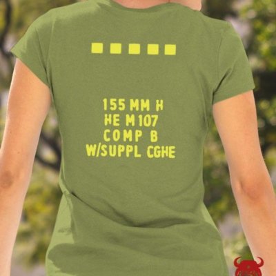 USMC Artillery 155mm Marine Corps Shirt For Ladies