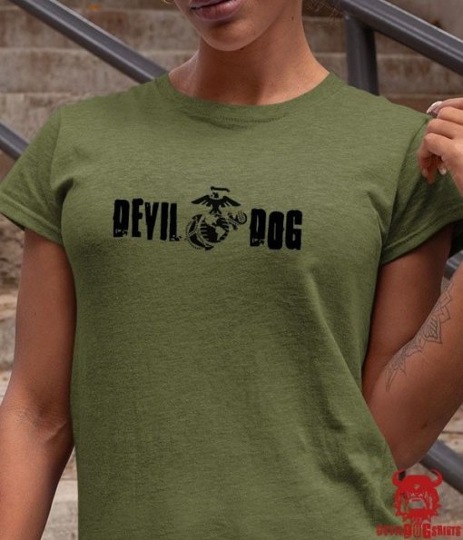 Devil Dog Marine Corps Shirt For Ladies