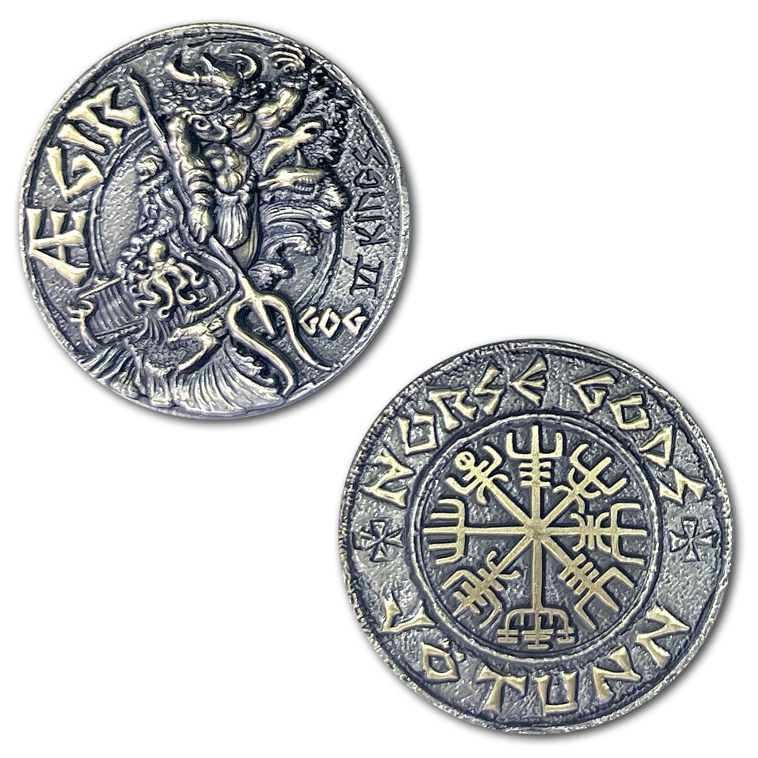 Aegir Viking Norse God Ancient Challenge Coin