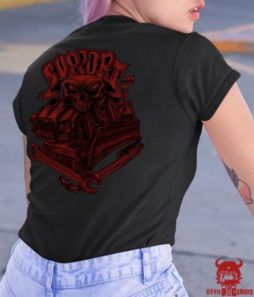 Motor T Support Marine Corps Shirt For Ladies