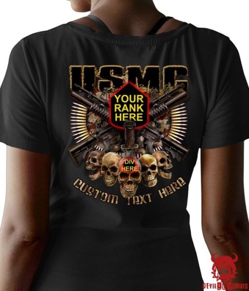 USMC Rank Marine Corps Shirt For Ladies