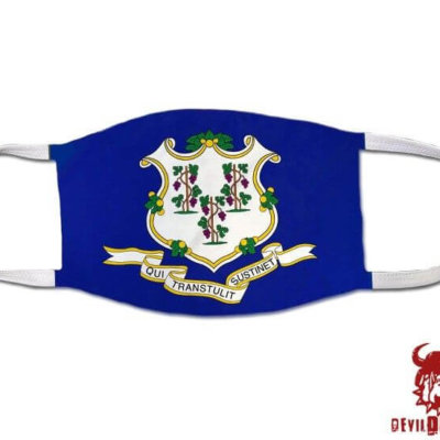 Connecticut US State Flag Covid Mask