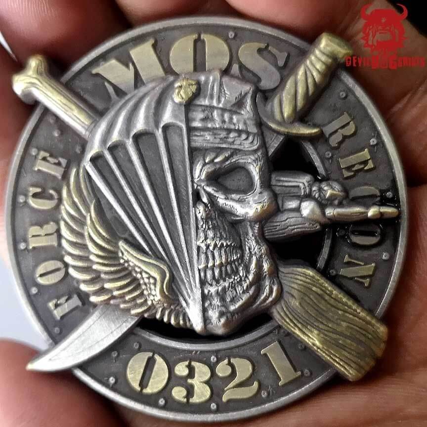 Force Recon 0321 Marine Corps MOS Challenge Coin