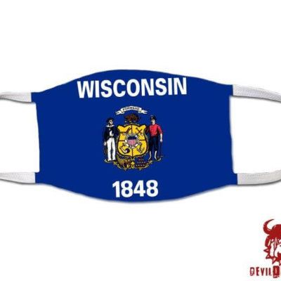 Wisconsin US State Flag Covid Mask