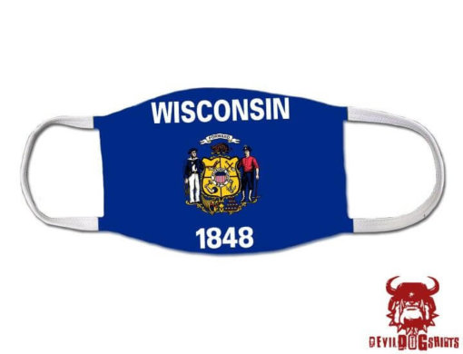 Wisconsin US State Flag Covid Mask