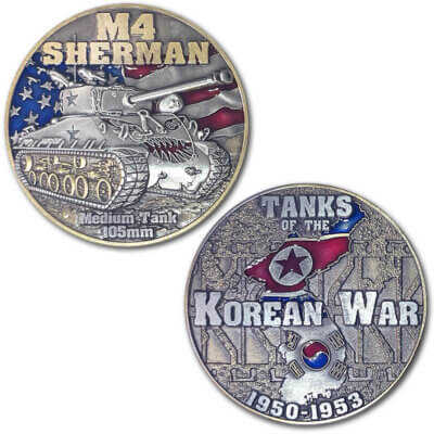 M4 Sherman Tanks of the Korean War Challenge Coin