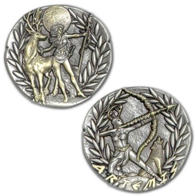 Artemis Greek Goddess of Nature, Childbirth, Wildlife, Healing, The Hunt Ancient Collectible Coin
