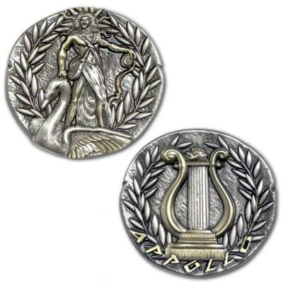 Apollo Greek God of Oracles Healing Archery Music Ancient Collectible Coin