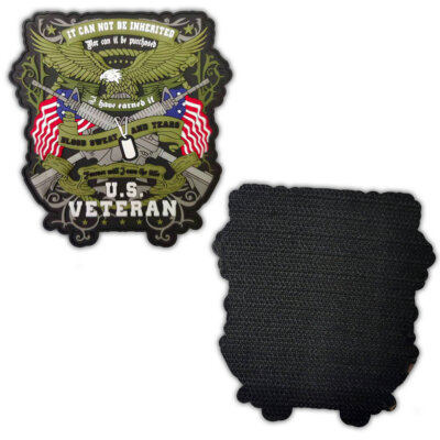 US Veteran Blood Sweat Tears Patriotic Military Morale PVC Patch