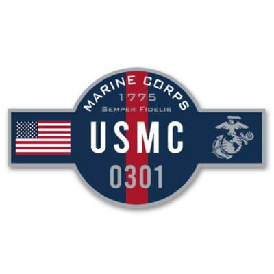 USMC MOS 0301 Basic Infantry Officer Bloodstripe Decal