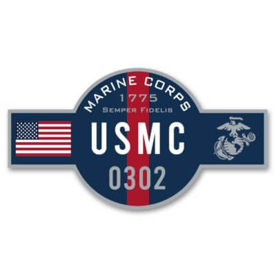 USMC MOS 0302 Infantry Officer Bloodstripe Decal