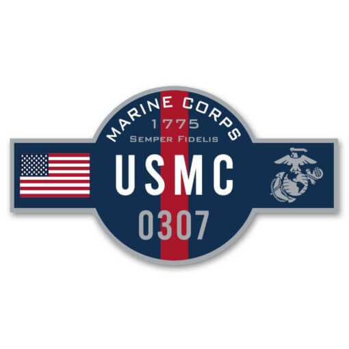 USMC MOS 0307 Expeditionary Ground Reconnaissance Officer Bloodstripe Decal