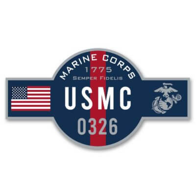 USMC MOS 0326 Reconnaissance Parachute Combatant Diver Bloodstripe Decal
