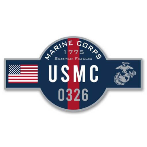 USMC MOS 0326 Reconnaissance Parachute Combatant Diver Bloodstripe Decal
