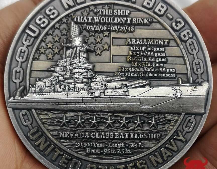USS Nevada Battleships Of Pearl Harbor 80th Anniversary Coin