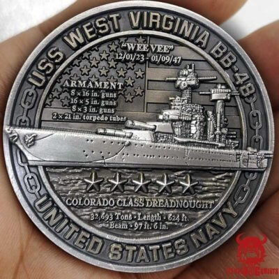 USS West Virginia Battleships Of Pearl Harbor 80th Anniversary Coin