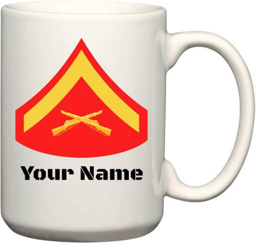 U.S. Marine Corps Customizable Rank Insignia Ceramic Coffee Mug