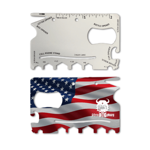 US Flag Survival Business Card USMC Tool