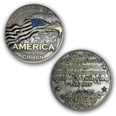 USA Citizen Blood of Patriots Tree of Liberty Collectible Challenge Coin