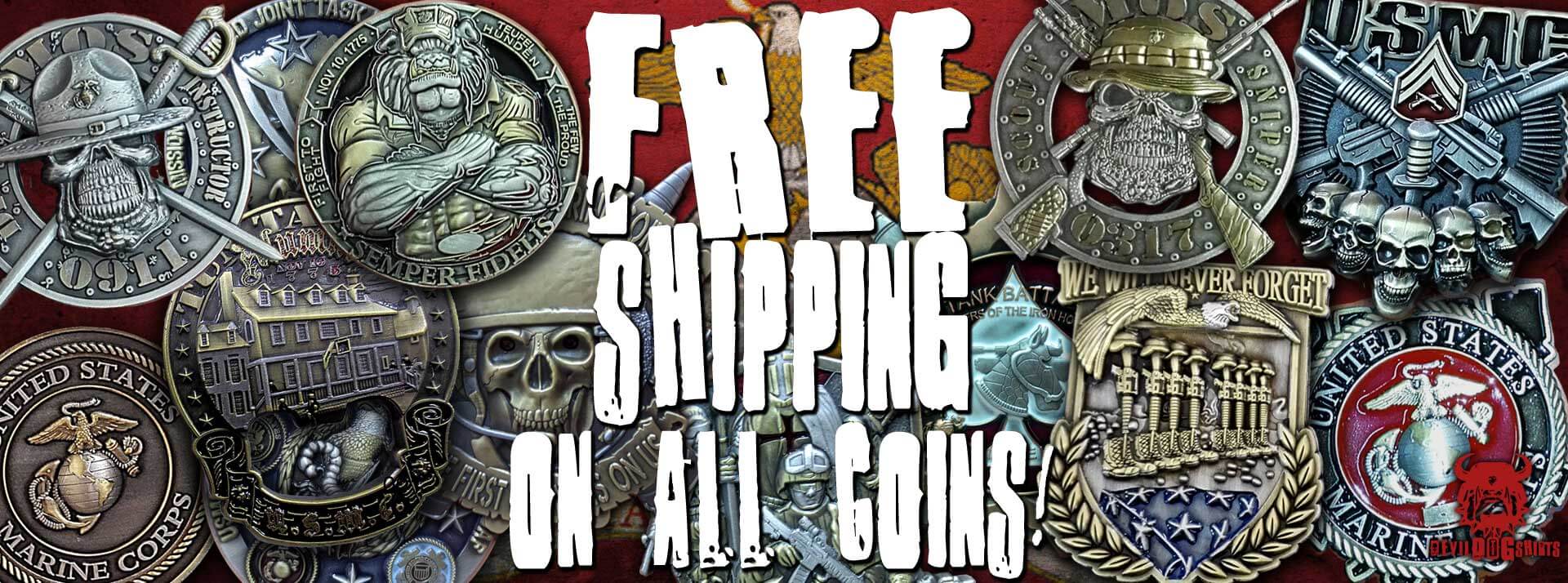 FREE SHIPPING on all Coin at devil Dog Shirts