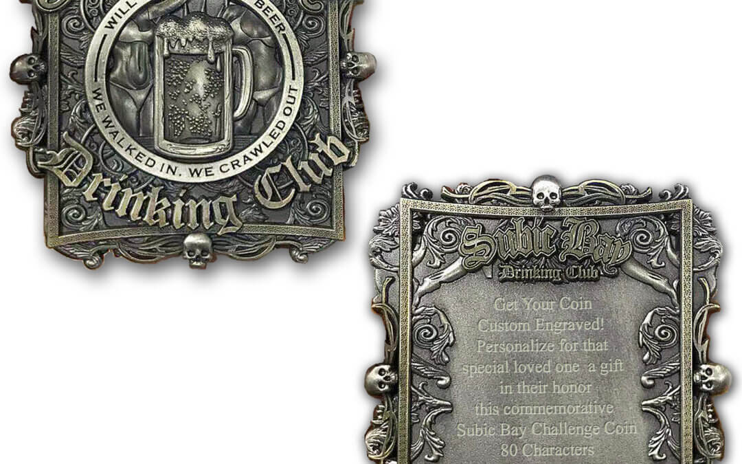 Subic Bay Drinking Club Veteran US Military Custom Engraved Collectible Challenge Coin