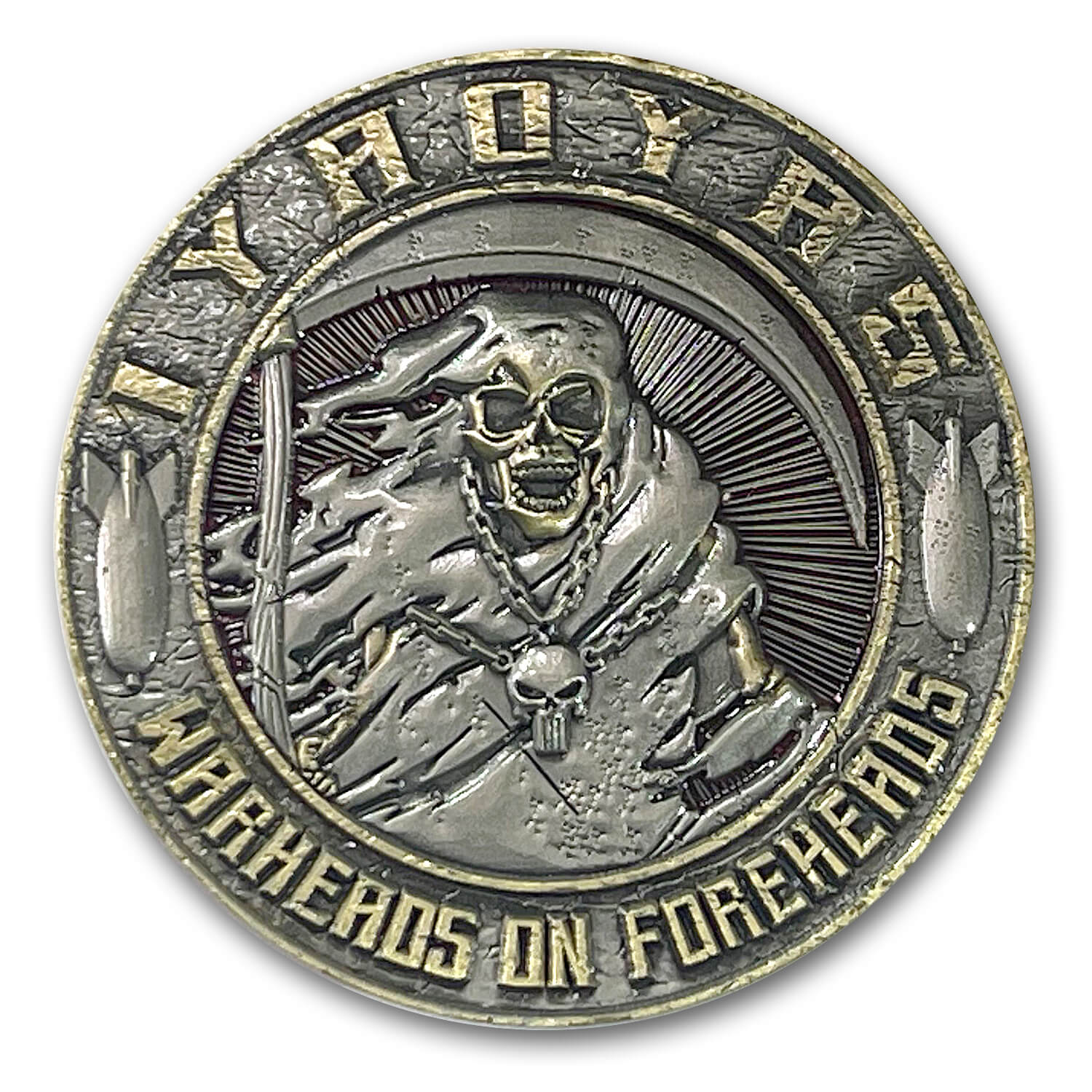 IYAOYAS Warheads On Foreheads Aviation Ordnance Veteran Custom Engraved Challenge Coin