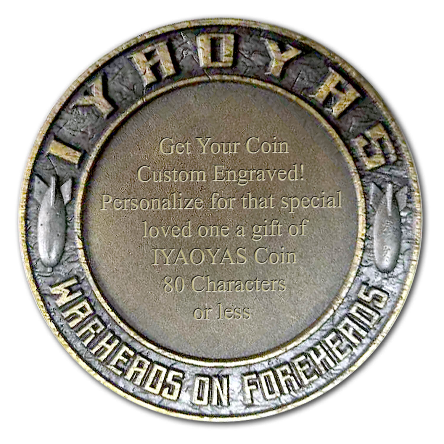 IYAOYAS Warheads On Foreheads Aviation Ordnance Veteran Custom Engraved Challenge Coin