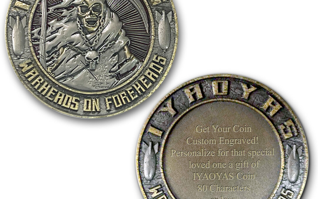 IYAOYAS Warheads On Foreheads Aviation Ordnance Veteran Custom Engraved Challenge Coin