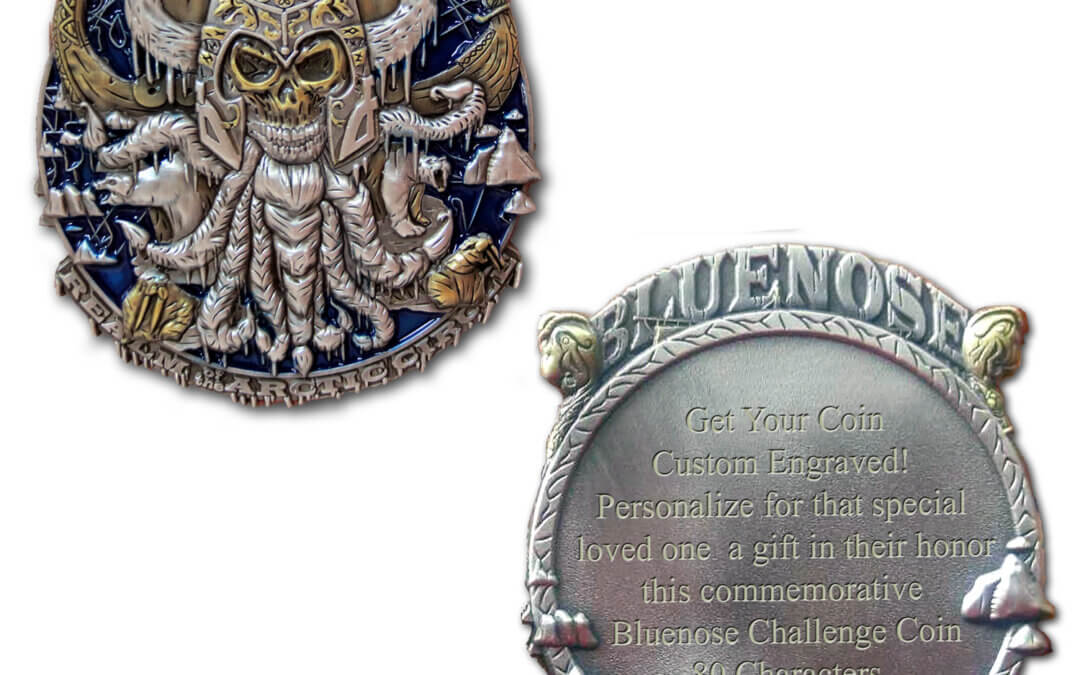 Blue Nose US Devil Dog Veteran Custom Engraved Collectible Challenge Coin