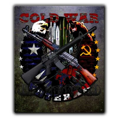 Cold War Veteran Devil Dog Military Custom 12 x 15 Vintage Sign